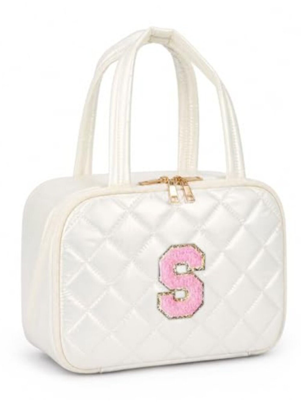Personalized Travel Toiletry Bag Quilted Polyester with 6 Compartments